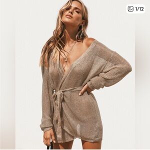 LIONESS PRINCESS POLLY Take Me To Rio Gold Mesh Dress